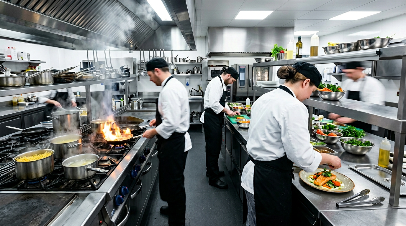 Cuisine centrale où sont préparés les menus Santé