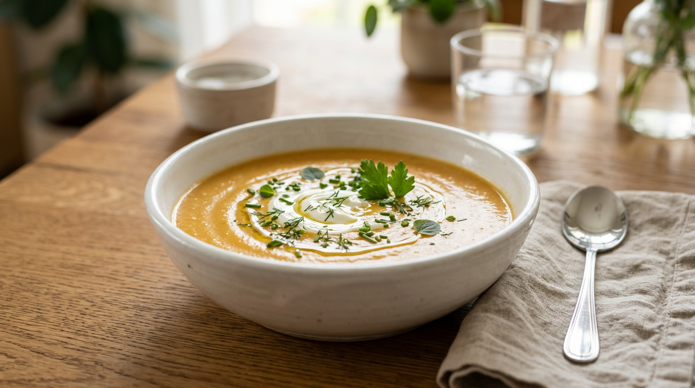 Soupe lisse ou plat à texture très tendre